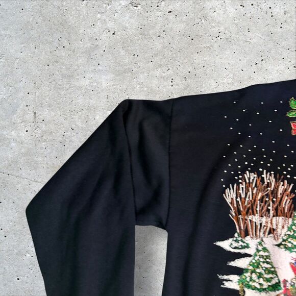 Vintage Turtle Bay Christmas Sweatshirt XL Winter Village Scene Made in USA - Picture 5 of 11